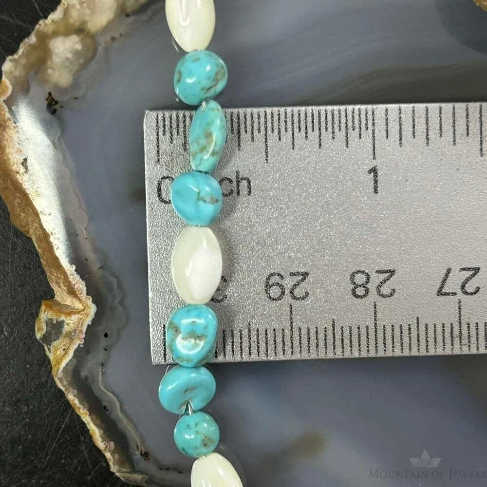Sterling Silver 5-10mm Turquoise & 8mm MOP Beads 20